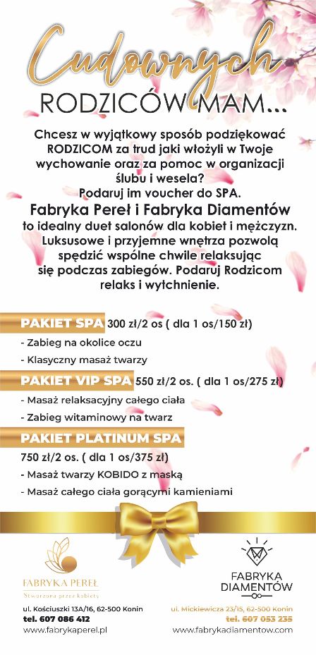 Podziękowanie dla rodziców pakiet, podarunek
