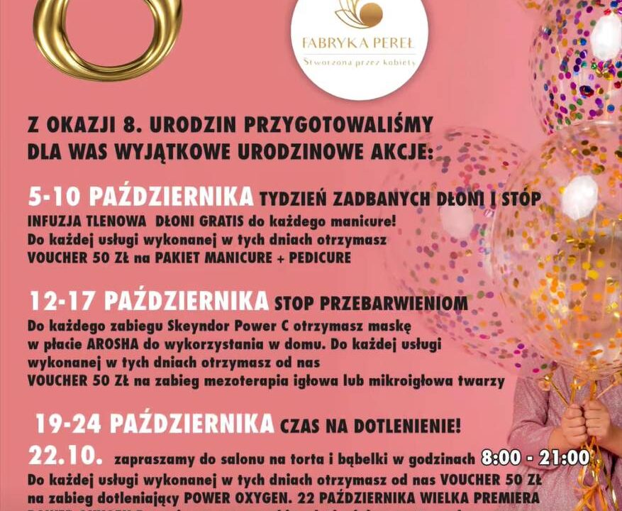 4 Tygodnie Niespodzianek na Urodziny Fabryki Pereł! | Promocje Październik